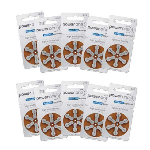 Power One Hearing Aid Batteries Size 312 Pack of 60-HearingDirect-brand_Power One,price_$10 - $19.99,size_Size 312,type_Pack of 60