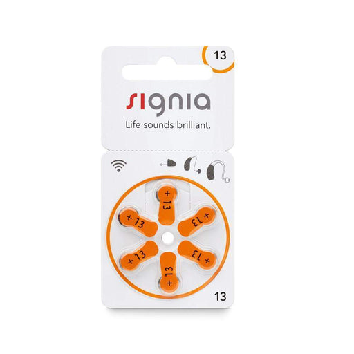 Signia Hearing Aid Batteries Size 13-HearingDirect-brand_Siemens,brand_Signia,price_$4 - $4.99,size_Size 13,type_Pack of 6