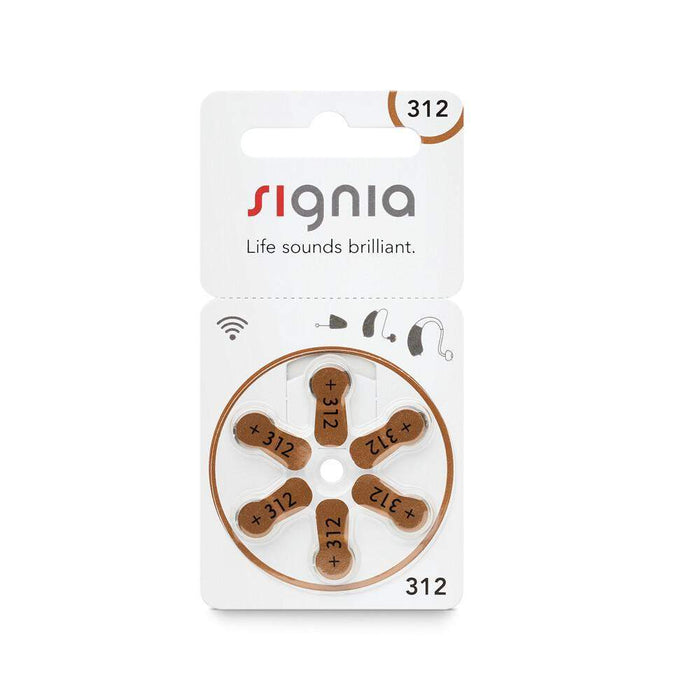 Signia Hearing Aid Batteries Size 312-HearingDirect-brand_Siemens,brand_Signia,price_$4 - $4.99,size_Size 312,type_Pack of 6