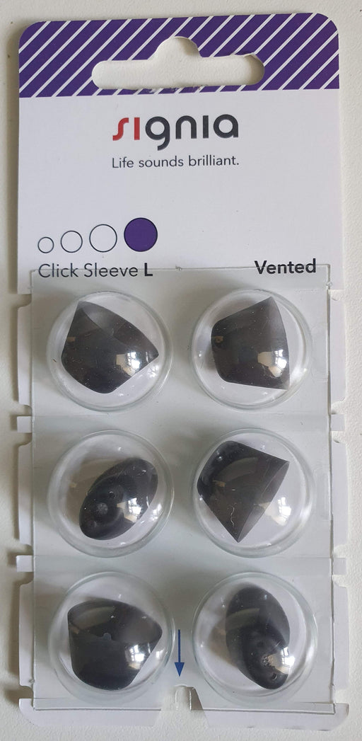 Signia Click Sleeve Domes - Vented-HearingDirect-brand_Siemens,brand_Signia,type_Domes,type_Vent Dome